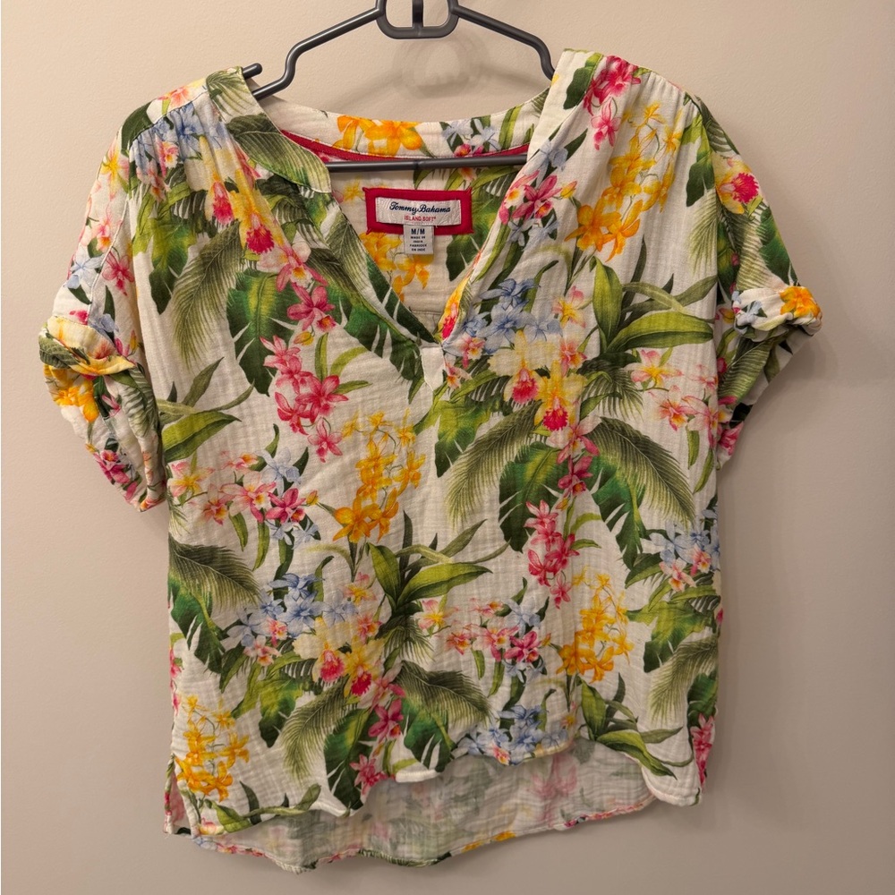 Tommy Bahama Floral Print Women's Top Medium